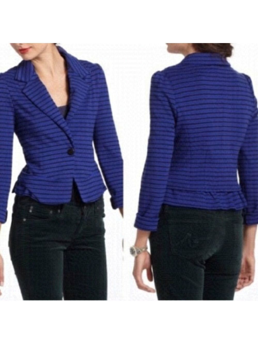 ANTHROPOLOGIE Spinnaker Blazer Stripe Size Small